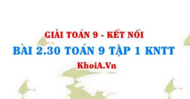 Bài 2.30 SGK Toán 9 tập 1 Kết nối tri thức